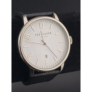 Ted Baker London TE10030650 "Daniel" Black Leather Strap Men's Dress Watch 42mm